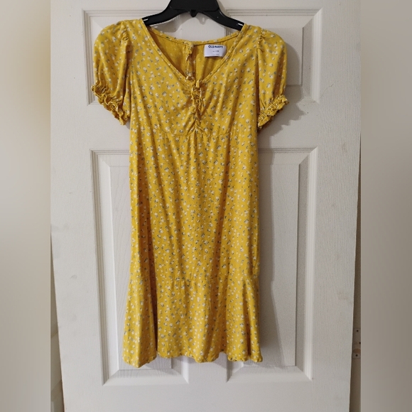 Big girls Old Navy yellow floral midi dress Size 12-14 - Picture 4 of 4